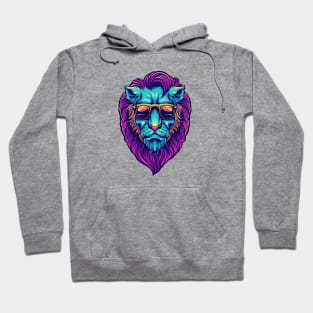 Psychedelic Lion Head Illustration Hoodie